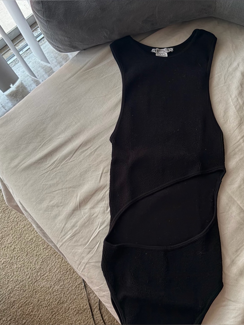 black cutout bodysuit